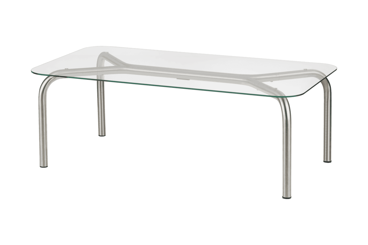 noo.ma Uku salontafel 84,2 x 84,2 x 8,7 cm - glas en geborsteld staal