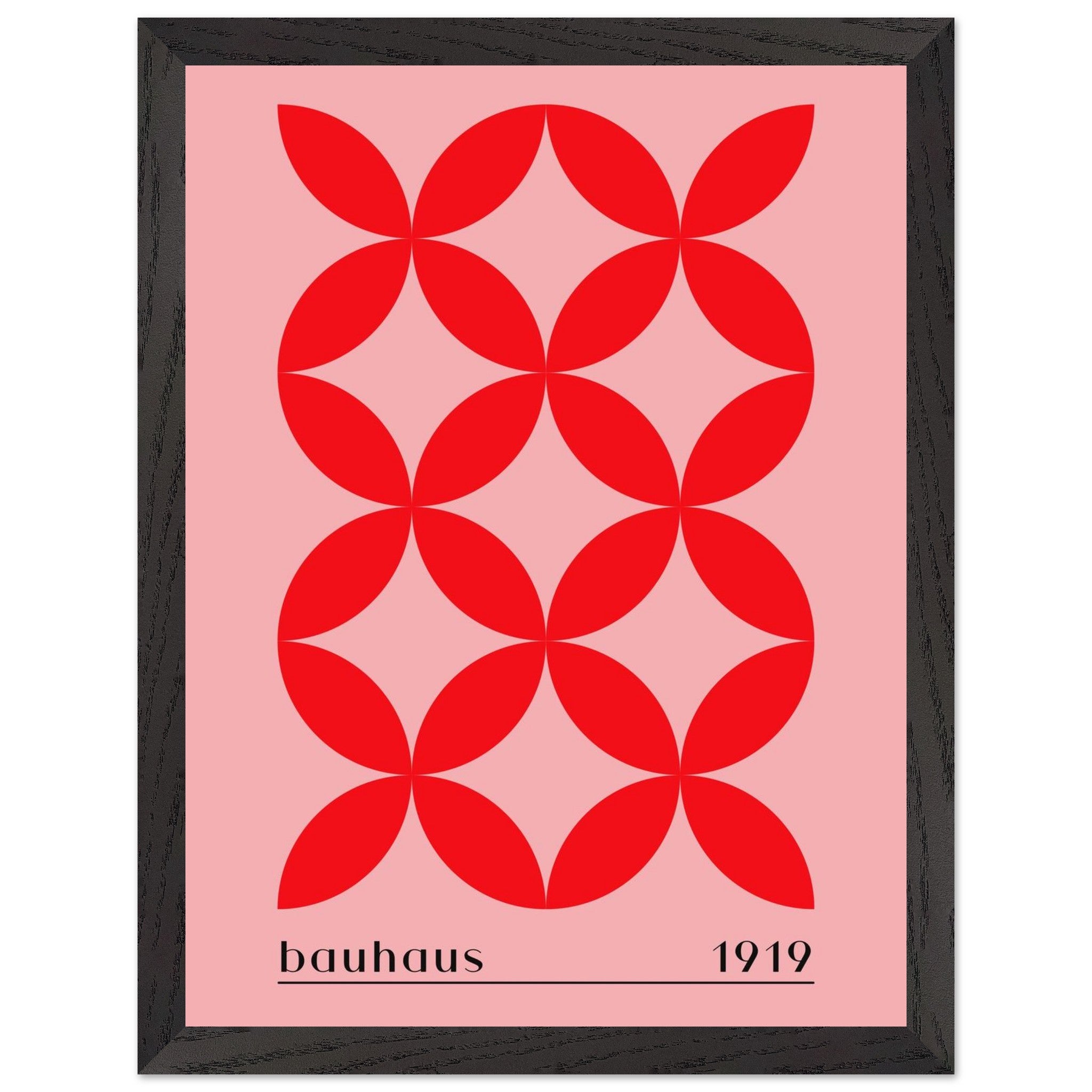 Artfulprints Poster met Lijst Bauhaus - 1919  - 30x40 cm - Rood