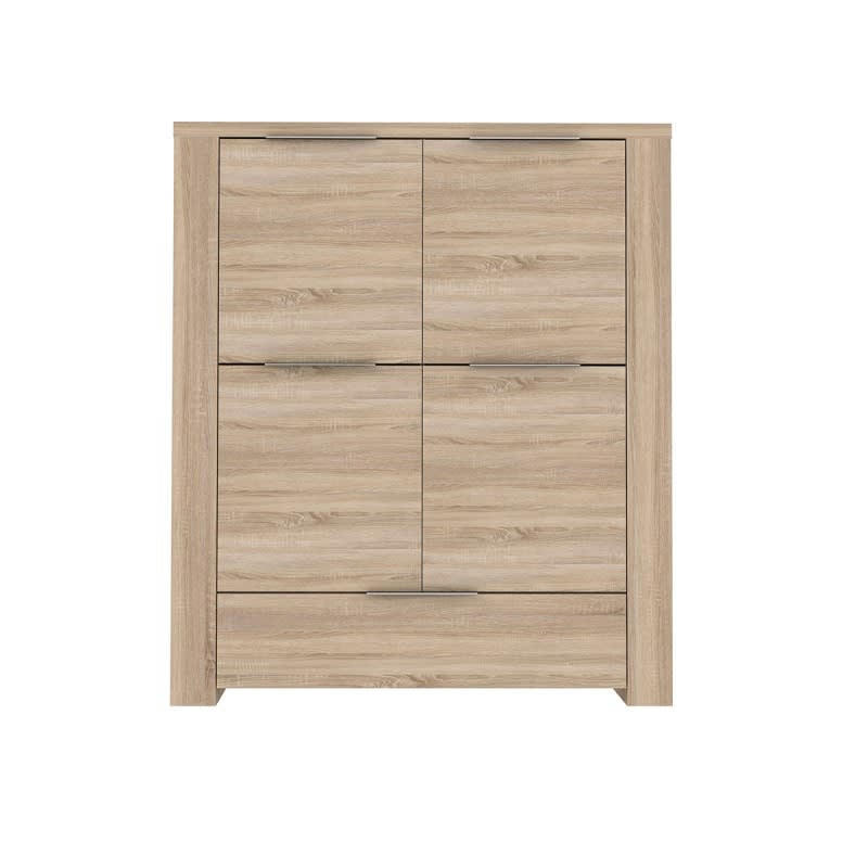 OPIO - Armoirette 4 portes aspect chêne clair
