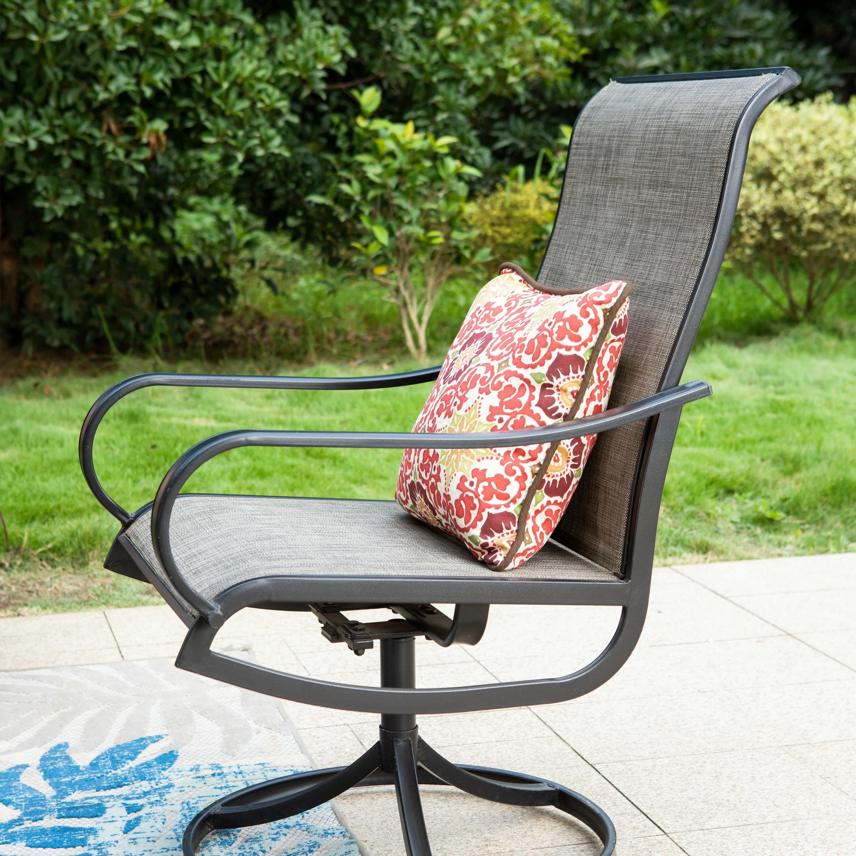 MAISON ARTS Patio Textilene Swivel Dining Chairs Set of 2