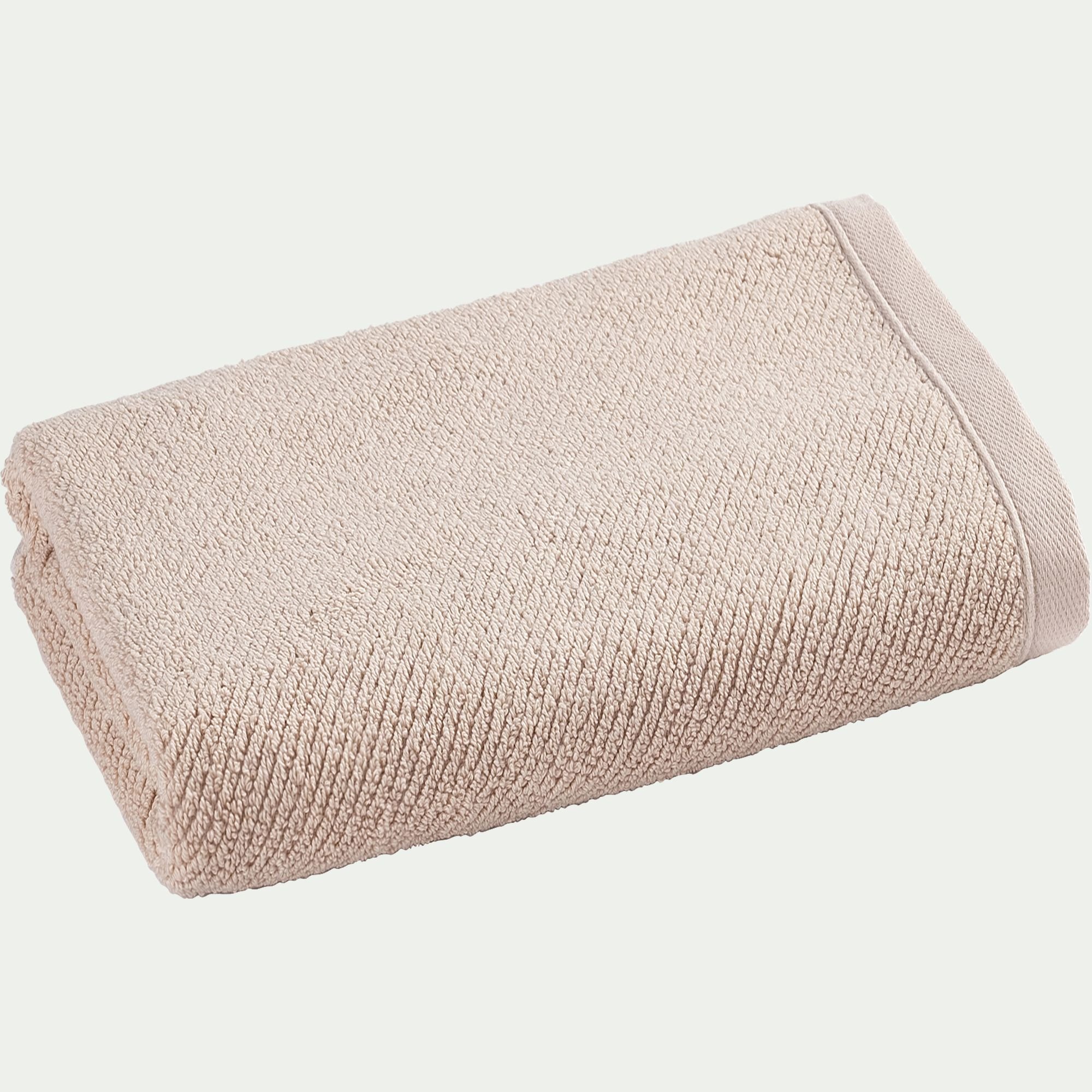 COLINE - Serviette de toilette en bouclettes de coton bio - beige alpilles 50x90cm