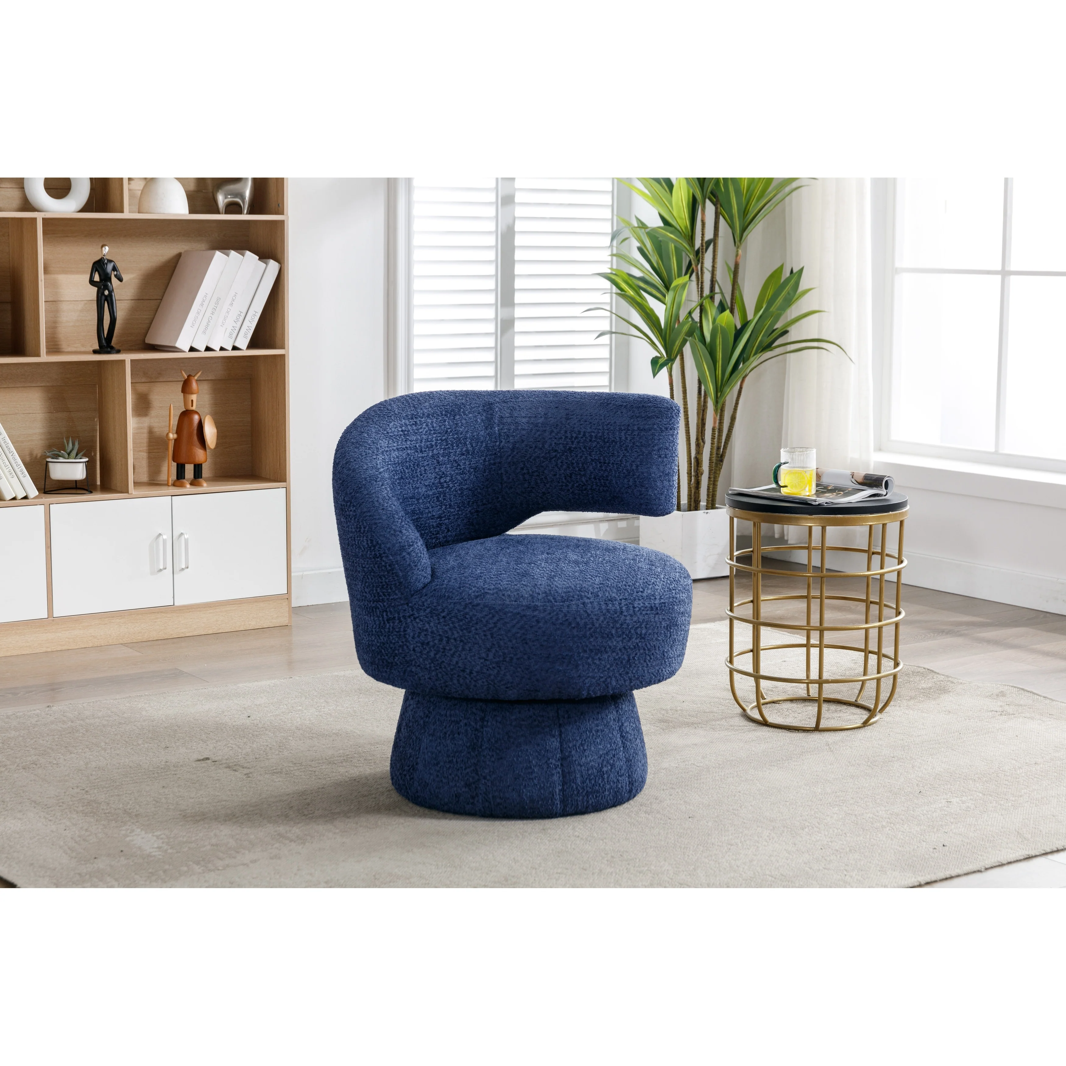 360 Degree Swivel Cuddle Barrel Accent Chair