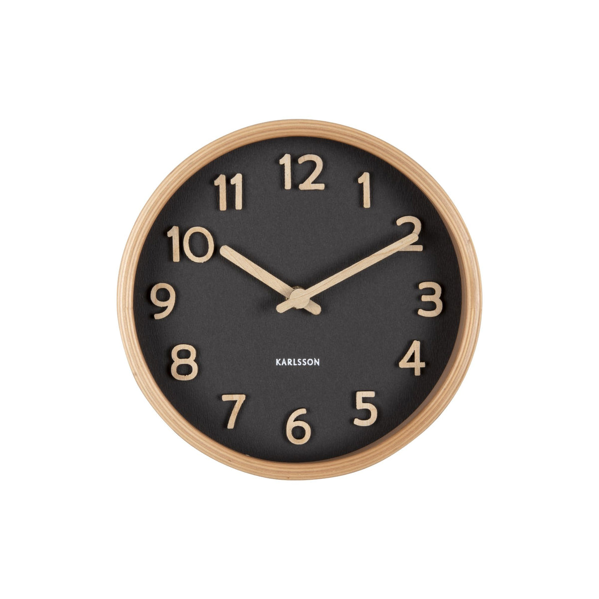 Karlsson tafelklok Pure - zwart - Ø18cm