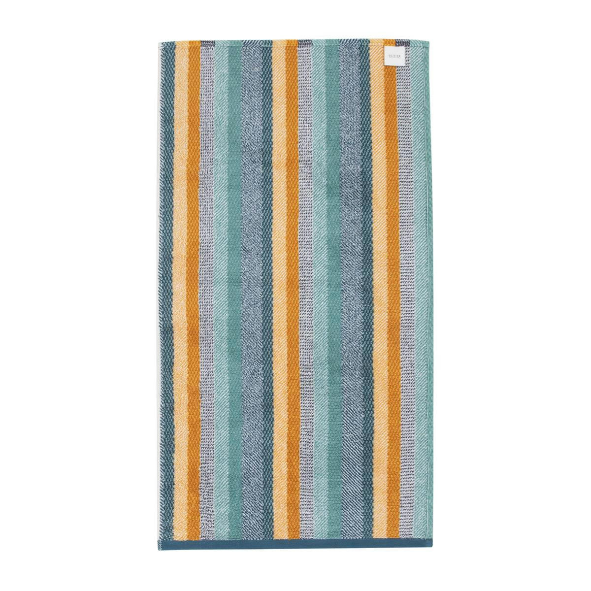 AMORGOS - Serviette de bain en  jacquard de coton bleu 55 x 100 cm