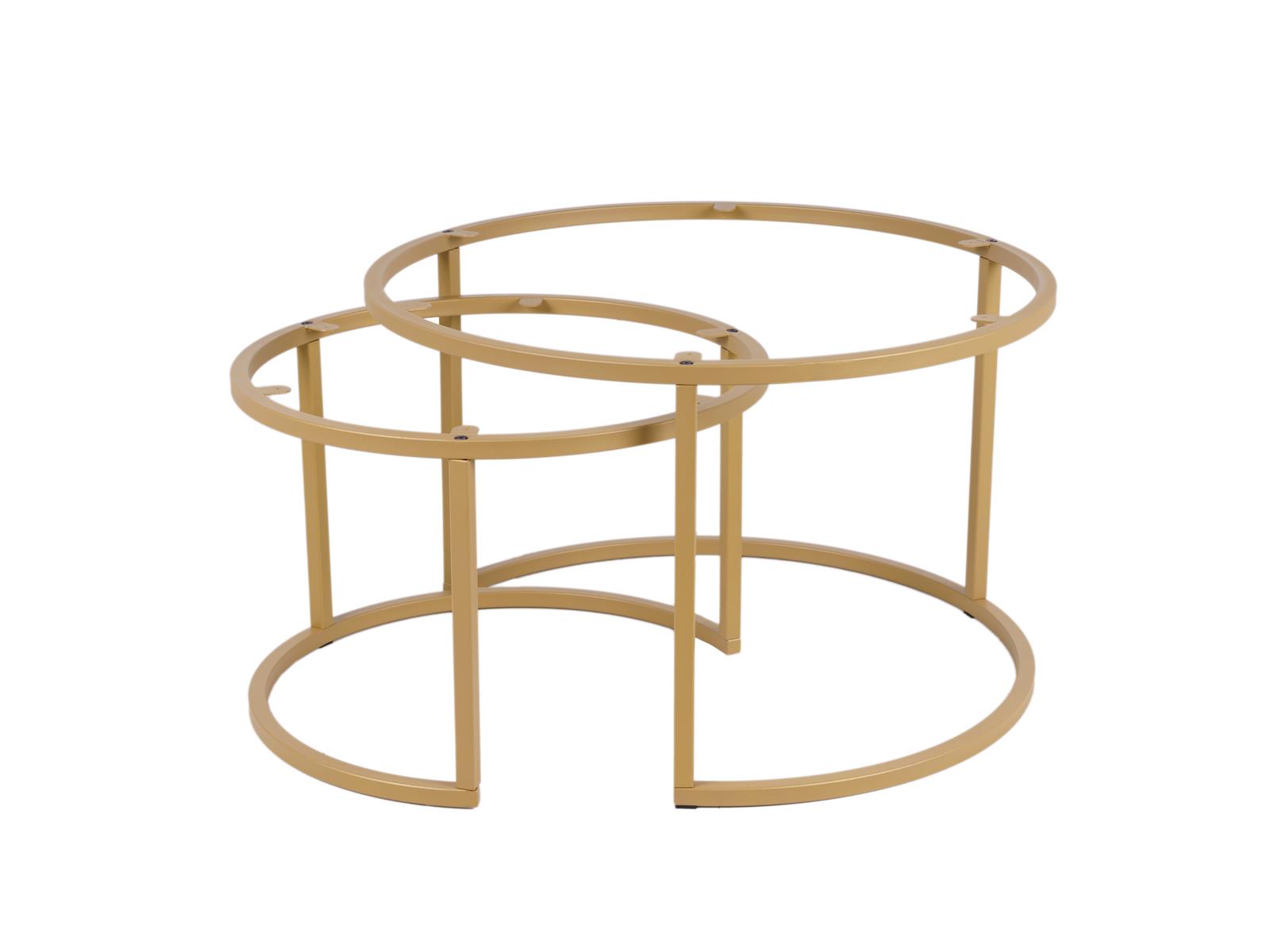 MaximaVida luxe frame Chicago ronde salontafel set champagnegoud - maak zelf je salontafel set