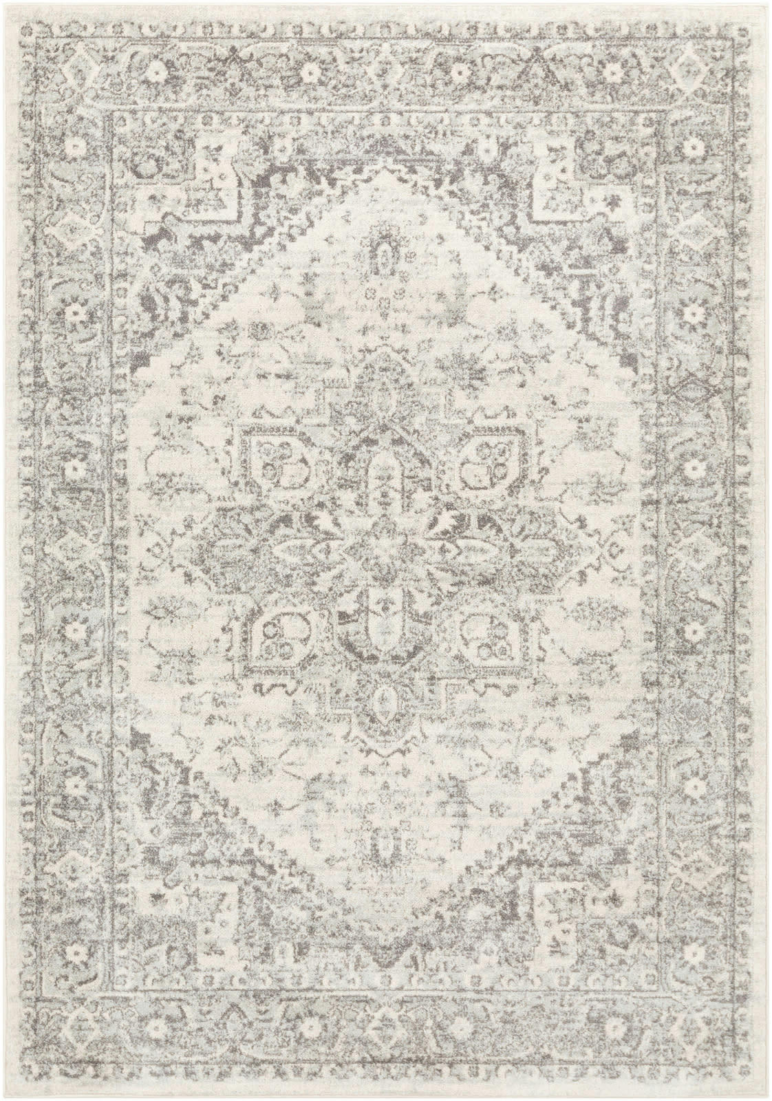 FARAH - Tapis Vintage Oriental Gris/Beige 160x220