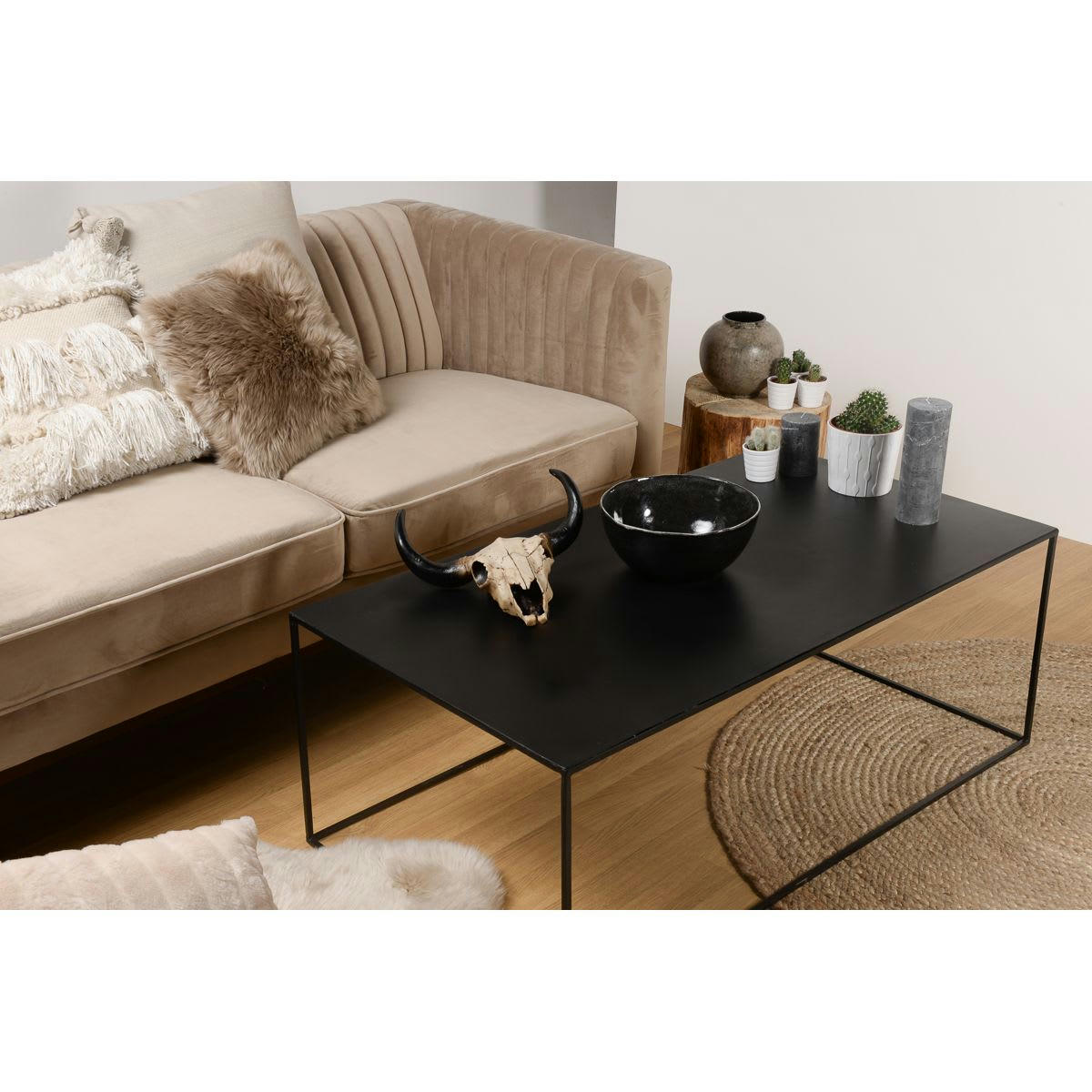 EXPO - Table basse en métal rectangulaire de 110 cm