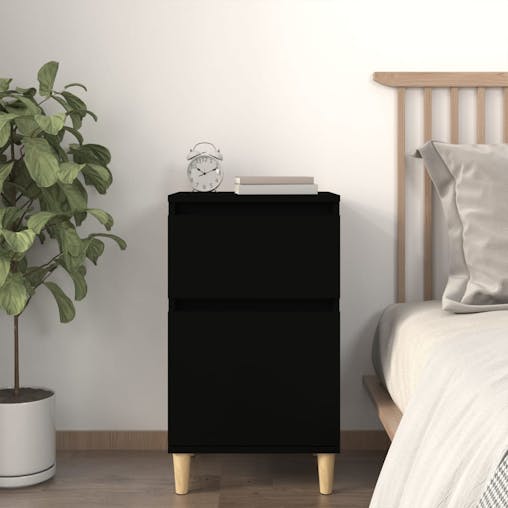 NNEVL Bedside Cabinet Black 40x35x70 cm