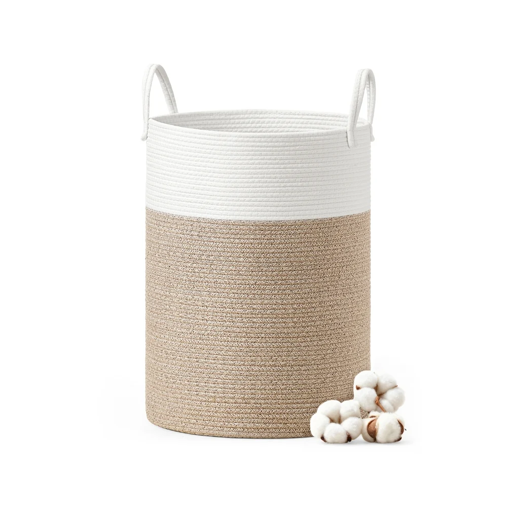 Panier à linge pour enfant en corde de coton avec poignées