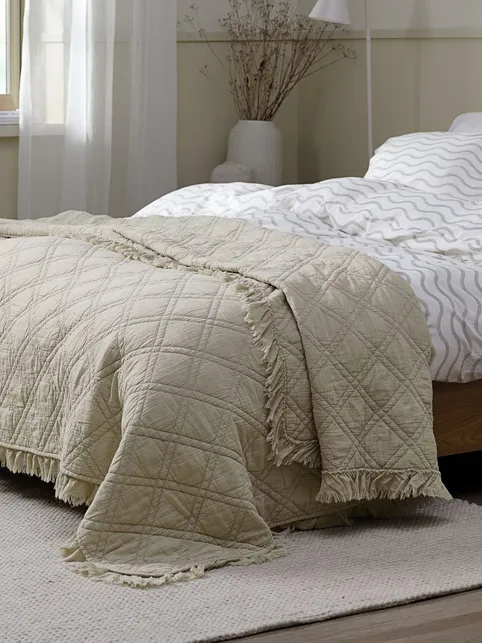 Sengetæppe HENGEAKS 220x240 beige