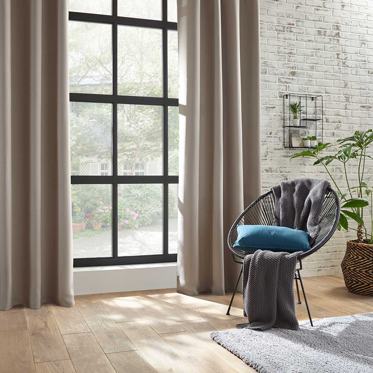 Cortina opaca bege 140x260cm