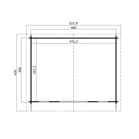 Gartenhaus »Elgin«, BxHxT: 528 x 267,9 x 360 cm, (Außenmaß inkl. Dachüberstand), lichtgrau