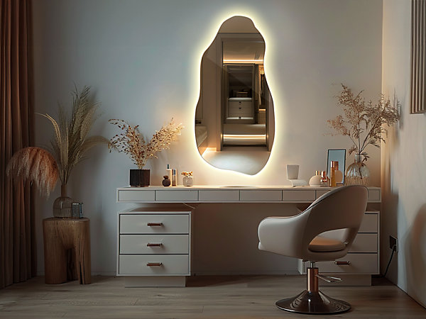 Miroir LED Tulup 45x90 cm LED chaud décoratif pour salon 1 pc