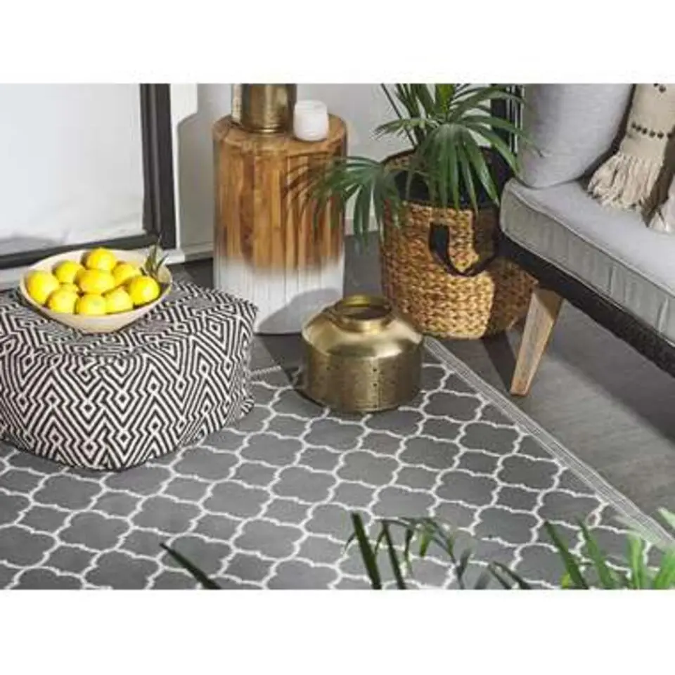 SURAT - Outdoor kleed - Grijs - 120 x 180 cm - Polypropyleen