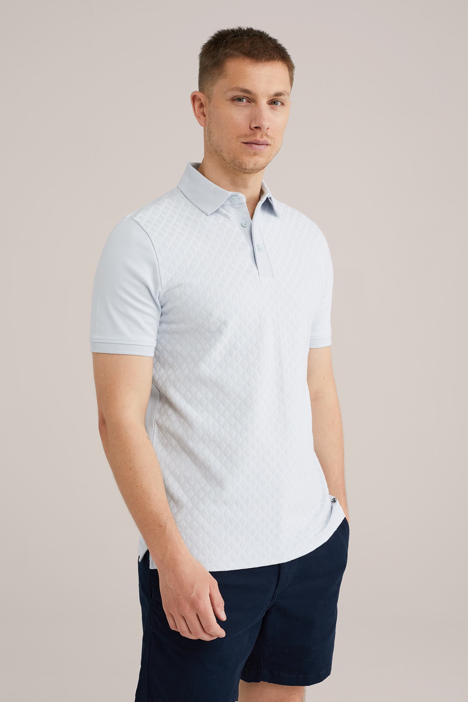 Heren Slim fit polo met structuur