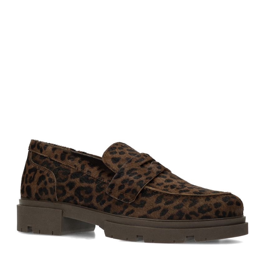 Manfield Leopard loafers met pony hair