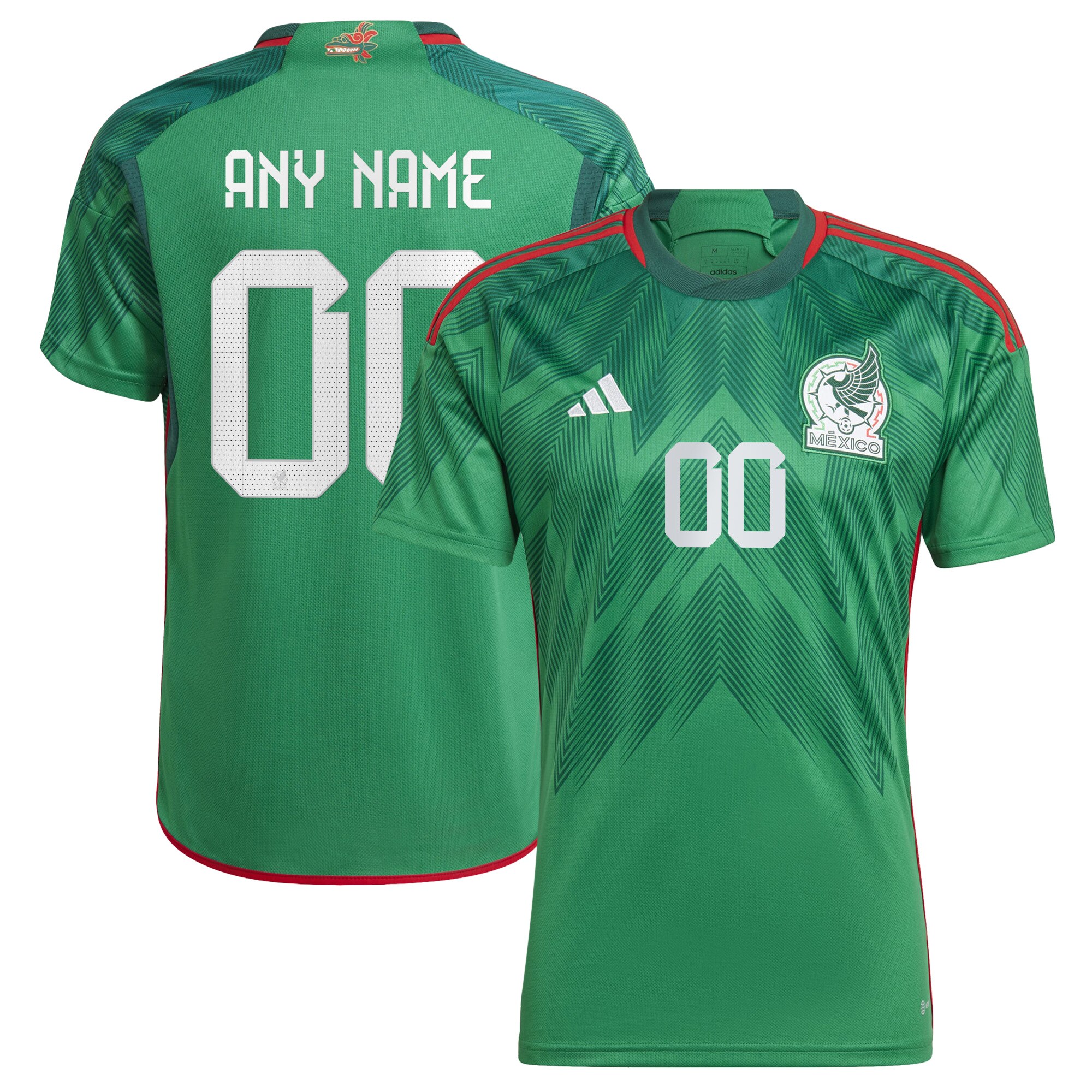 Mexico National Team adidas 2022/23 Home Custom Authentic Jersey - Green