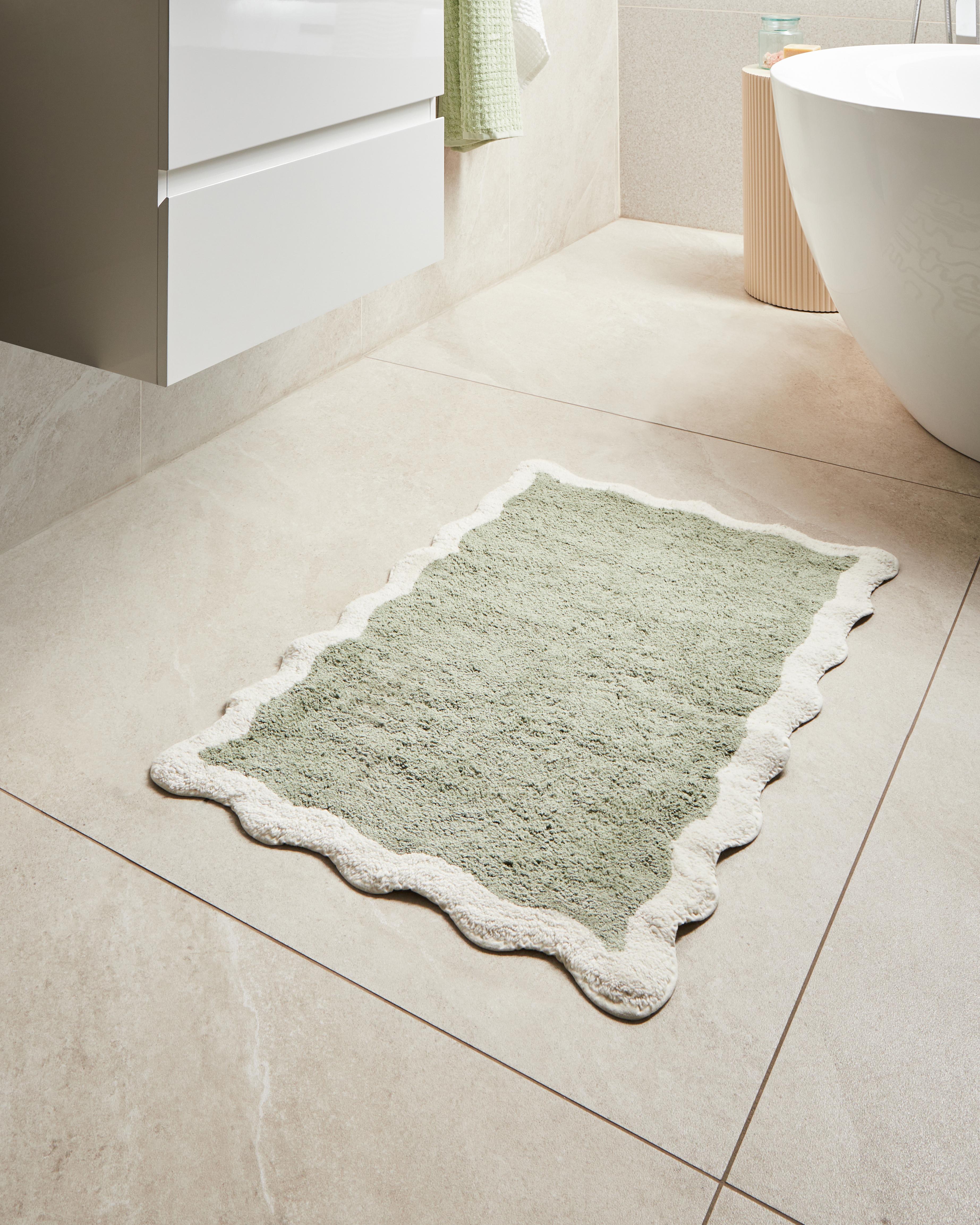 Bath Mat NANGAL Green 60 x 90 cm Cotton