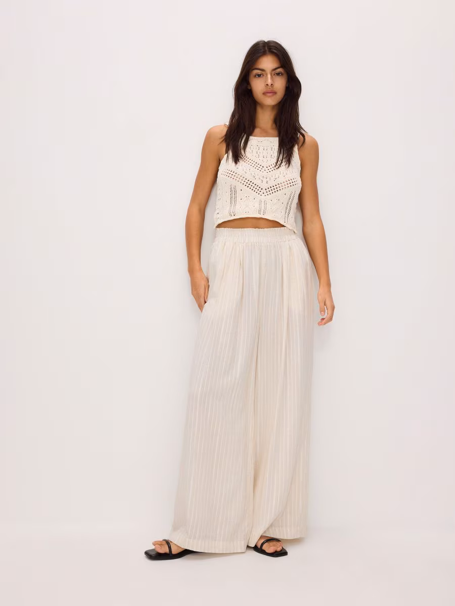 Viscose Rich Wide Leg Trousers