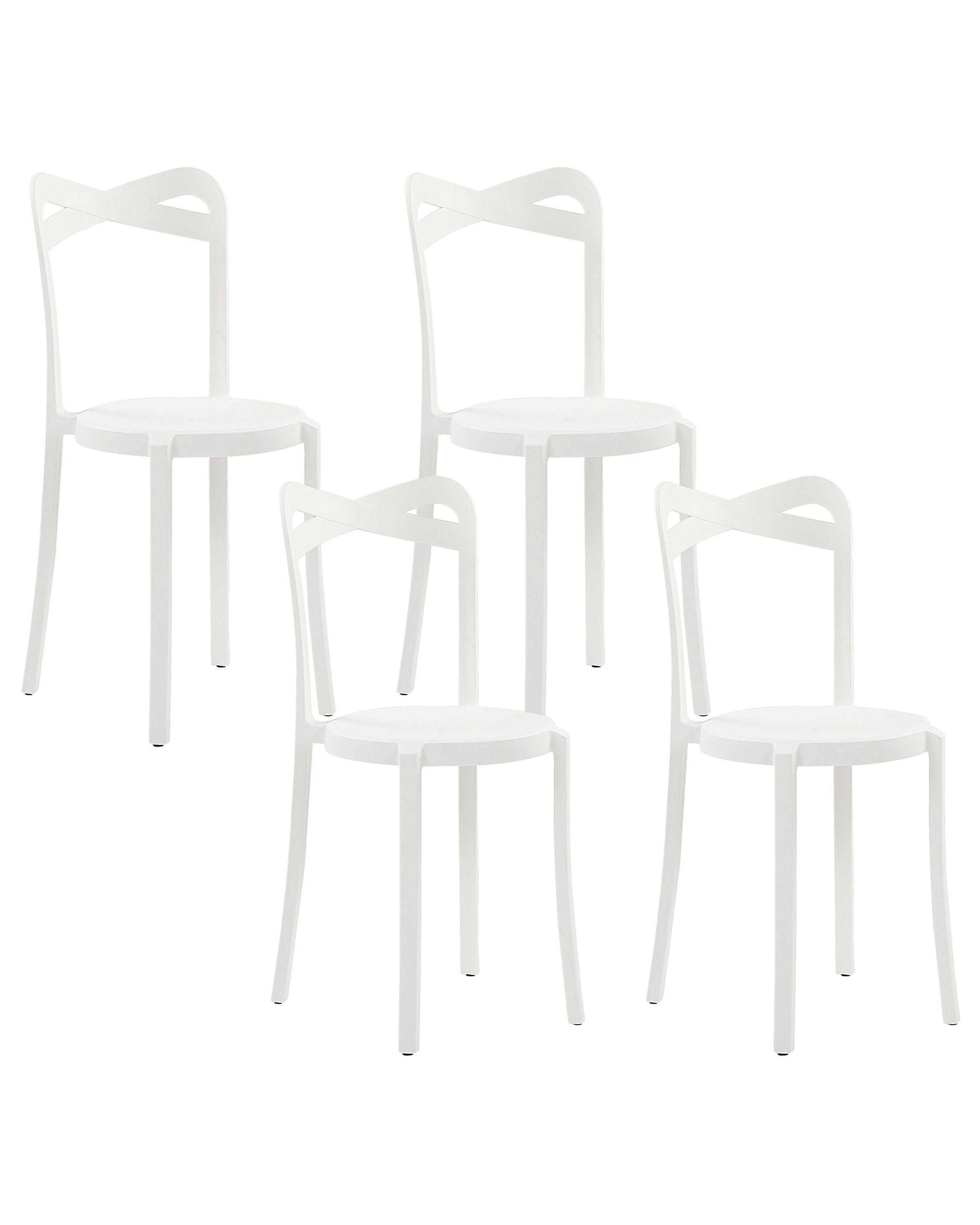 Set of 4 Garden Chairs CAMOGLI White