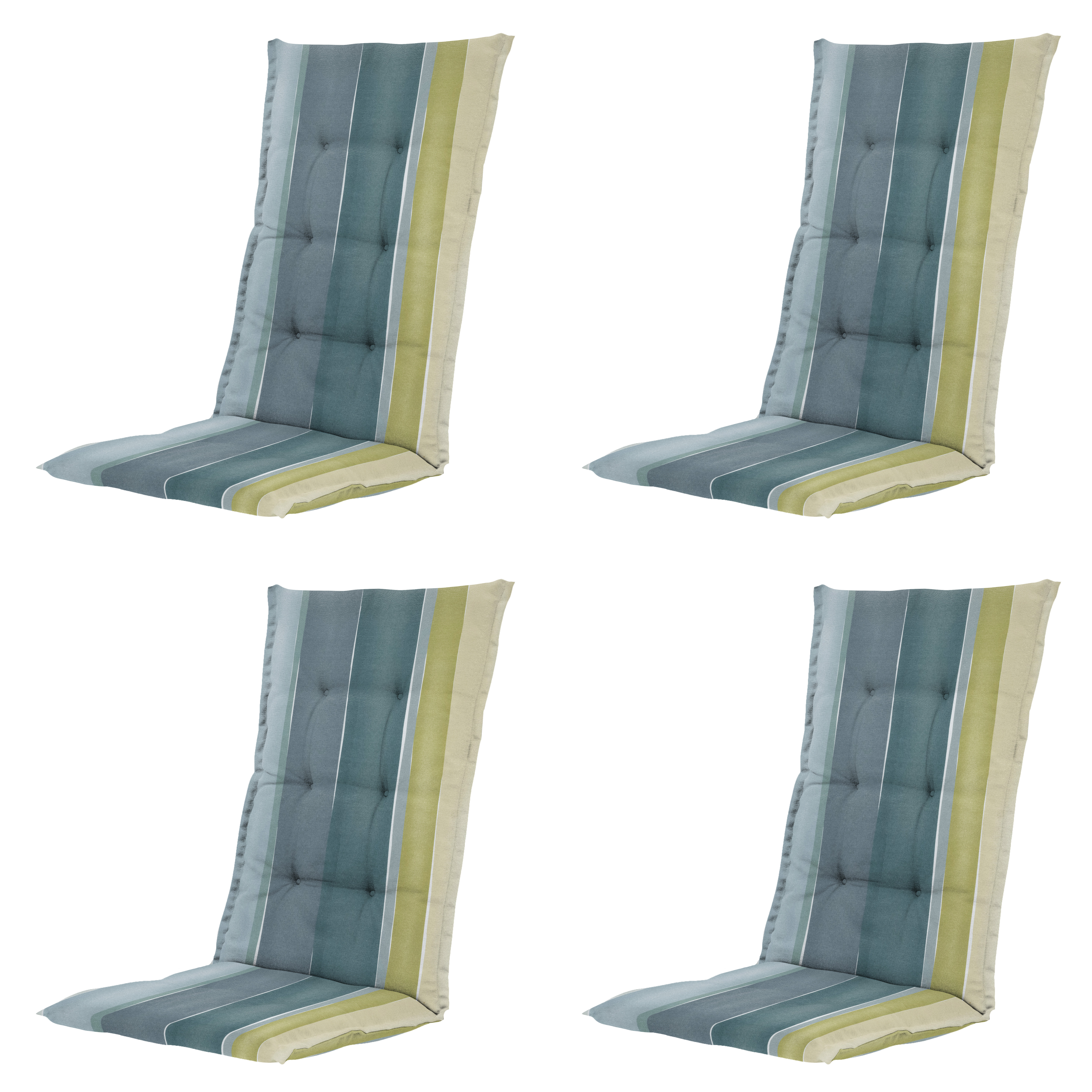 Madison tuinstoelkussen hoge rug Nox - mulitkleur - 123x50x5cm - set van 4