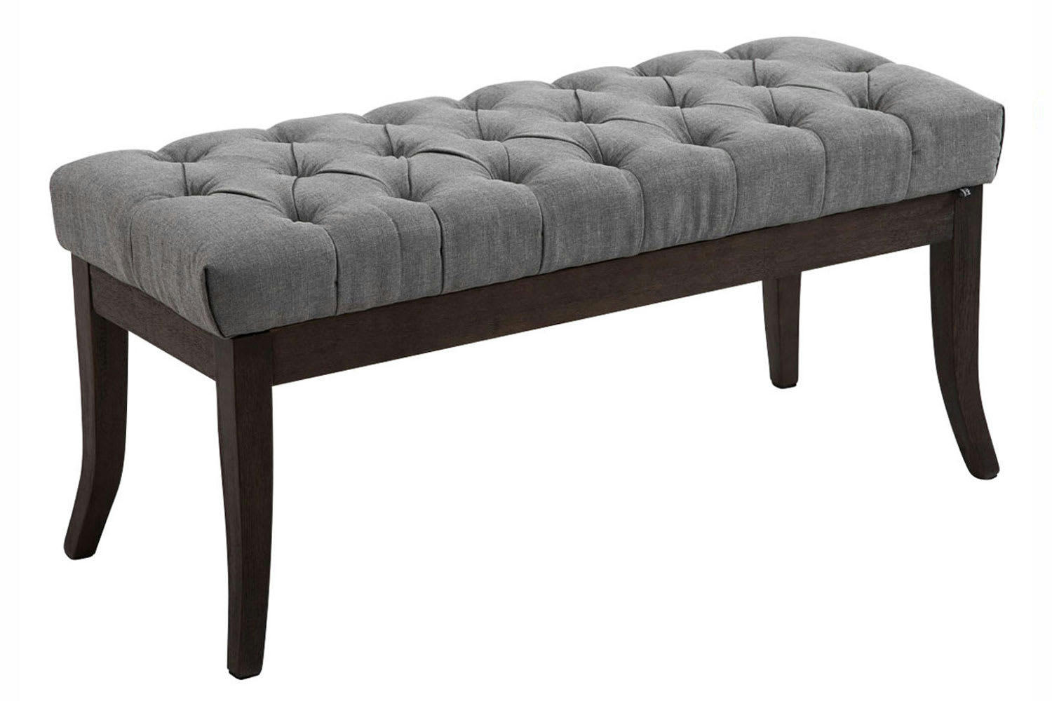 RAMSES - Banquette avec pieds en bois assise en tissu Gris