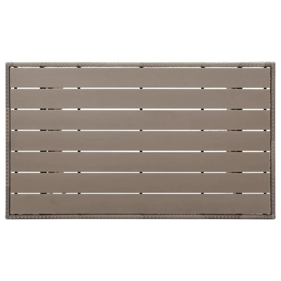 vidaXL - Tuintafel - Grijs - Poly rattan - 120 x 70 x 66 cm