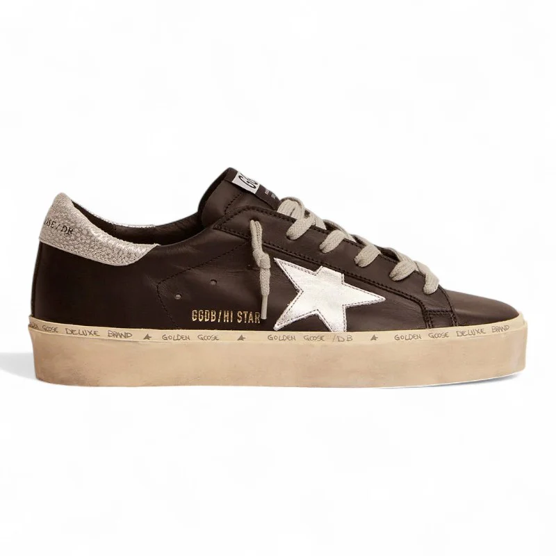 Hi Star sneakers in black leather with a silver laminated star