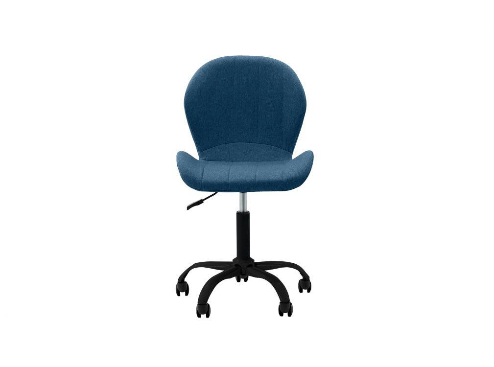 BILLY - Fauteuil de bureau avec pieds noirs - Bleu pétrole