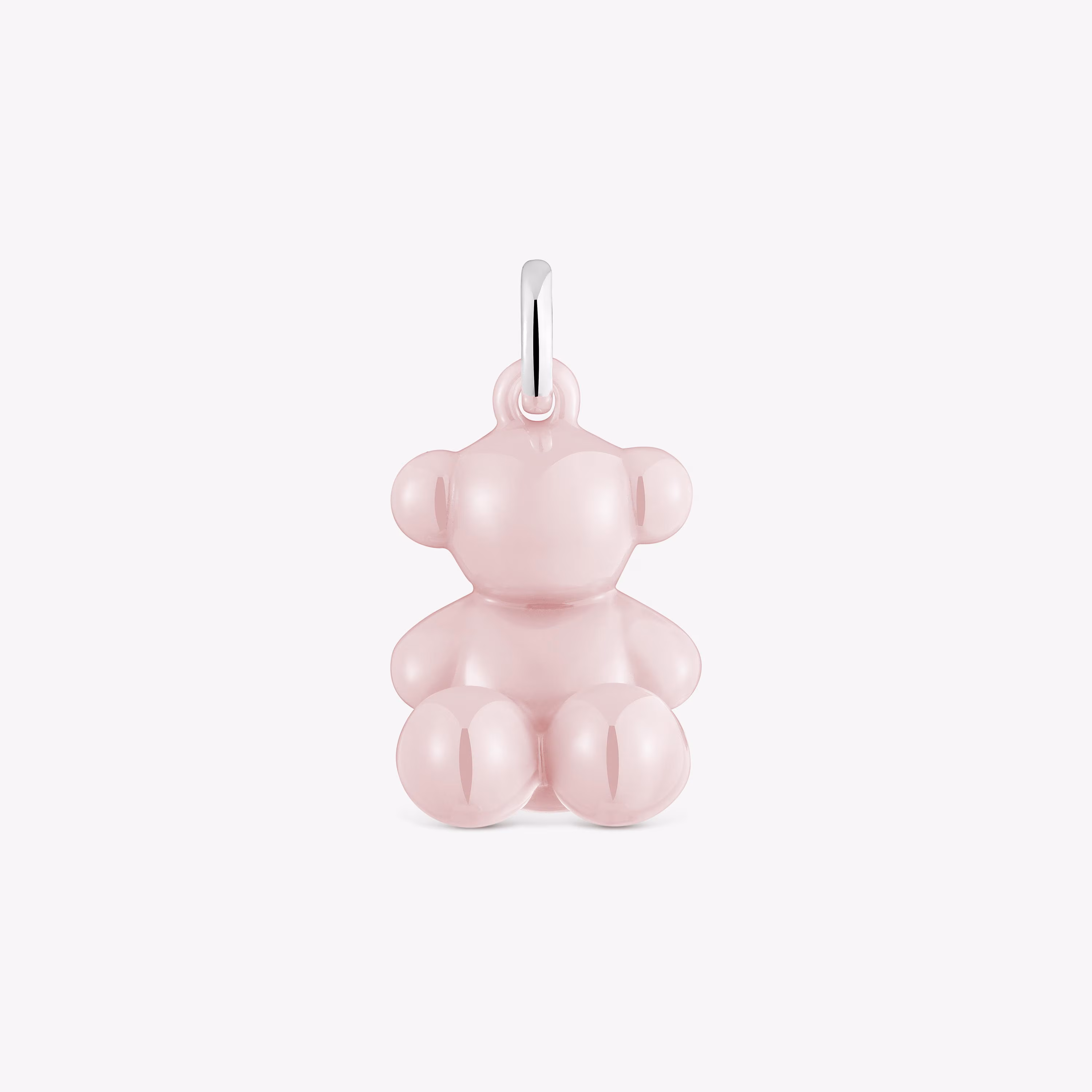Colgante oso de plata y cerámica rosa Bold Bear