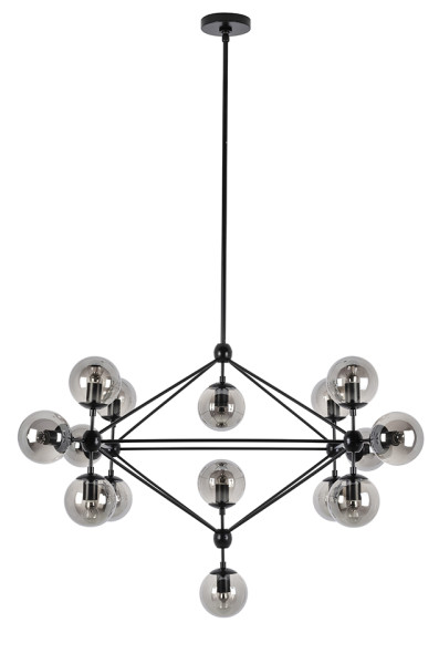 MOOSEE lampa wisząca PLANETARIO 15 czarna - klosze dymione