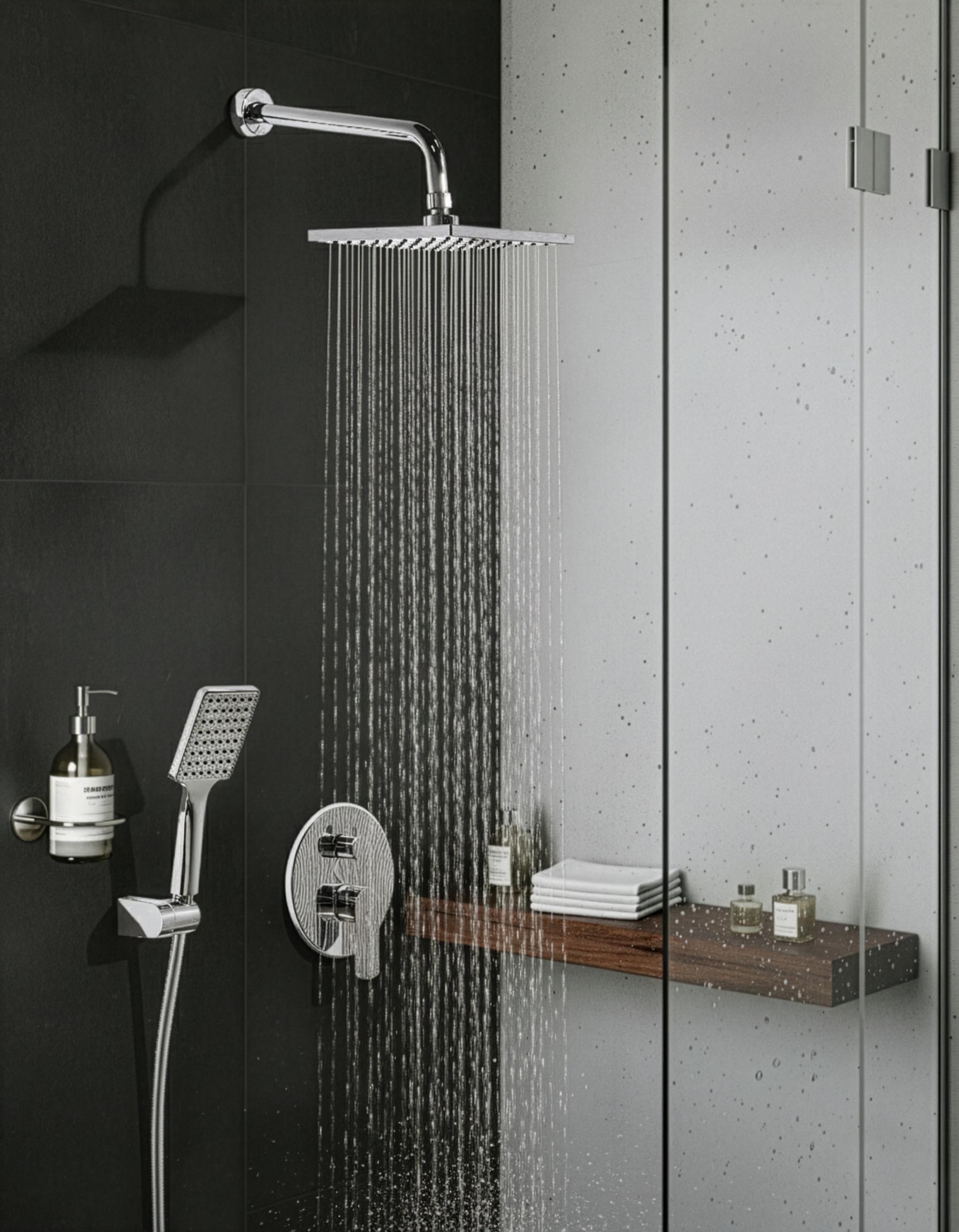 Concealed Shower Set with Rainshower GUARATUBA Silver