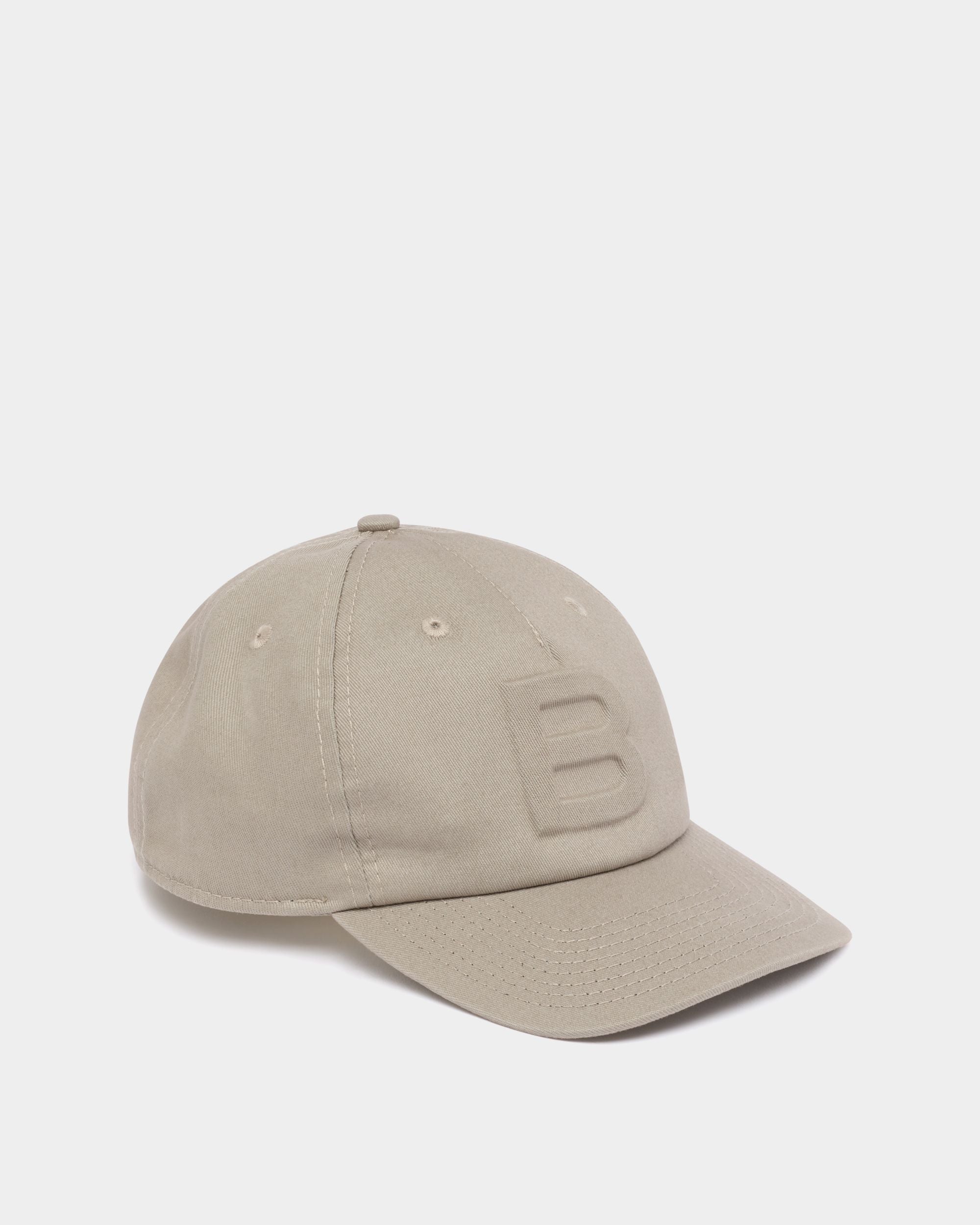 Baseballmütze aus Baumwolle in Light Grey mit geprägtem Logo