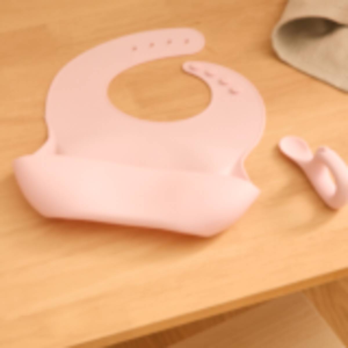 Child Bib Set "Yum" 2 pieces, Pink
