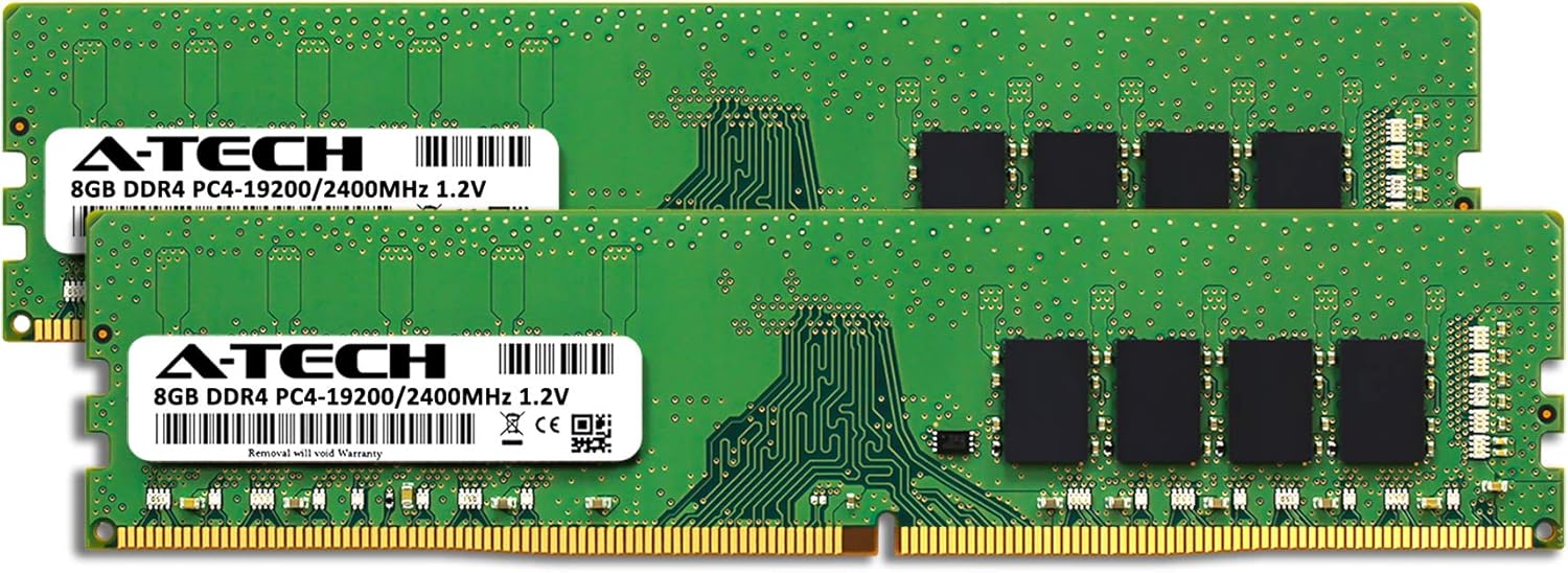 A-Tech 16GB (2x8GB) DDR4 2400 MHz UDIMM PC4-19200 (PC4-2400T) CL17 DIMM Non-ECC Desktop RAM Memory Modules