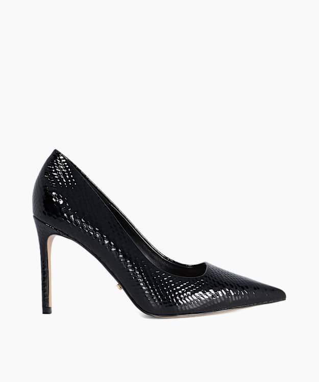Assured Black - Leather Court Shoes