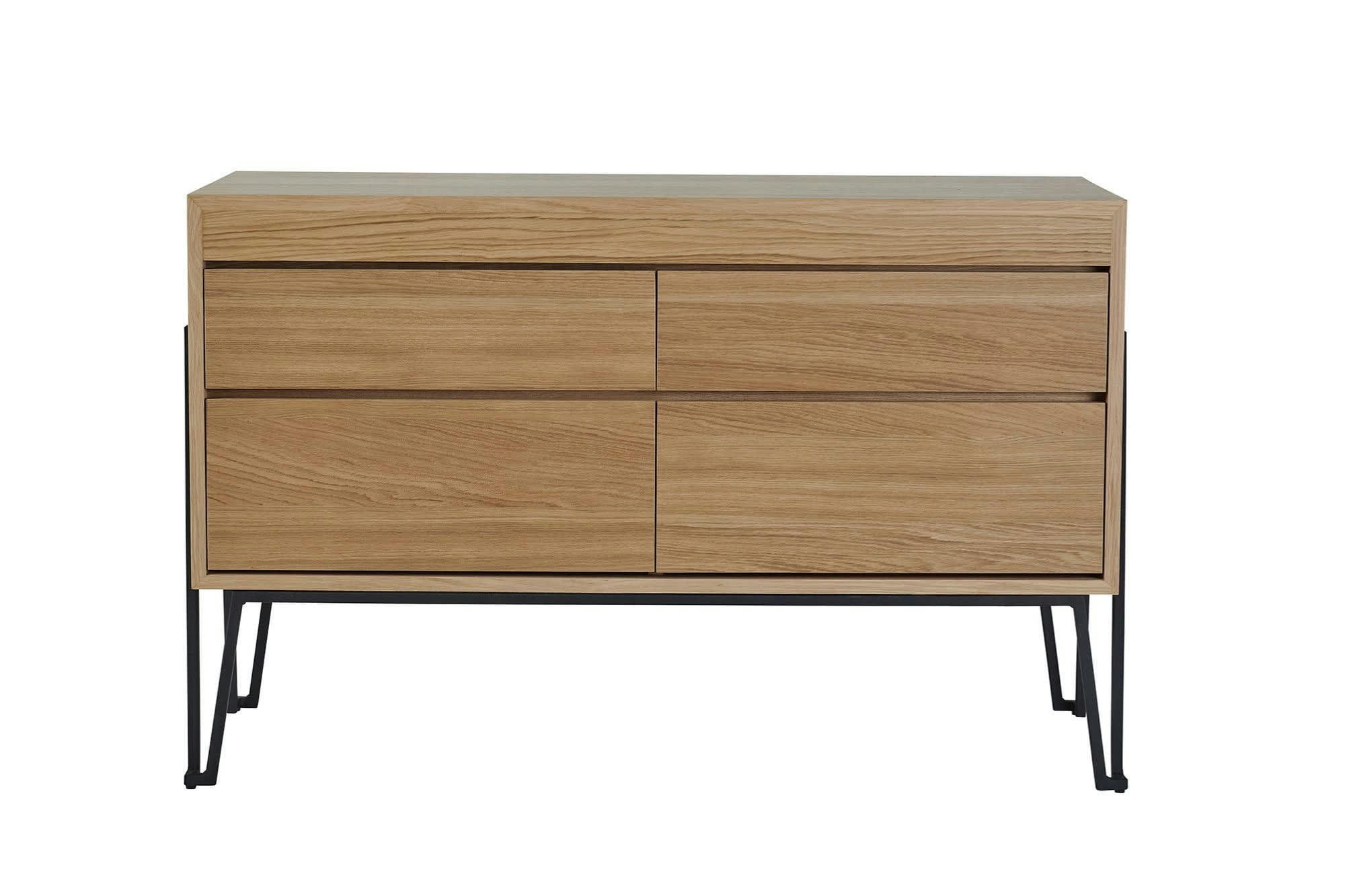 BRIGHTON - Meuble sous vasque en bois et métal 4 tiroirs L120