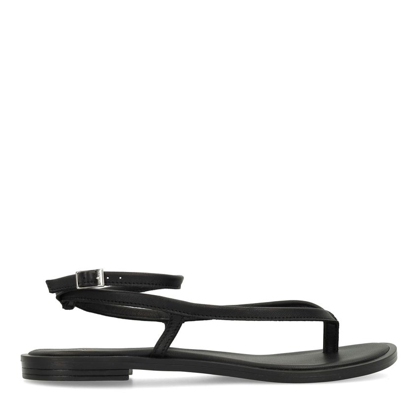 Manfield Manfield X Jolielot - Zwarte leren sandalen