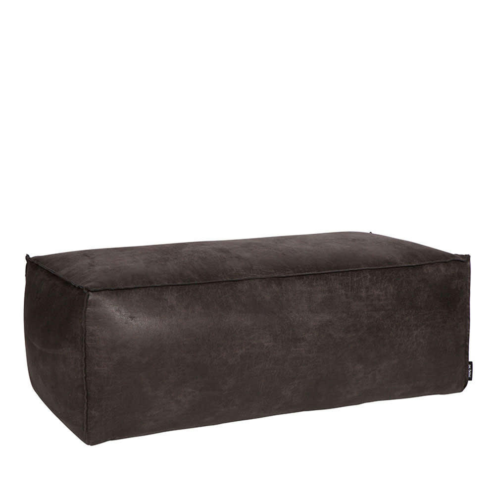 BRONCO - Pouf rectangulaire vintage noir