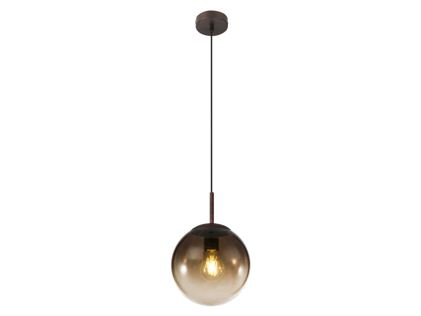 Lampa wisząca Varus szklana brązowa
