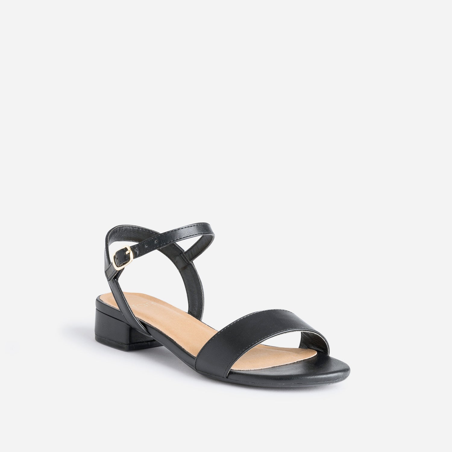 Sandale noire à petit talon