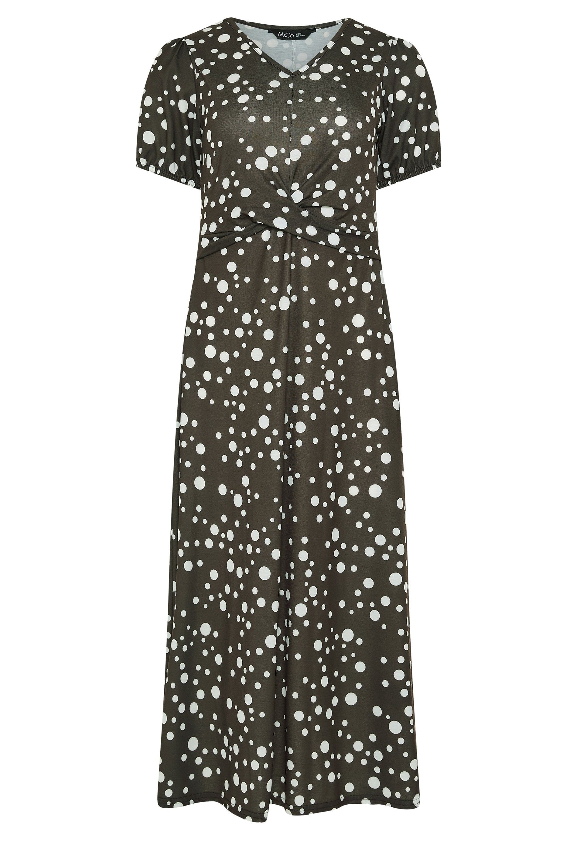 M&Co Polka Dot Twist Front Dress