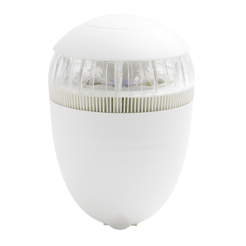 Piège à insectes plastique métal blanc 21LED à aspiration 200m&sup2; Ø23xH35cm