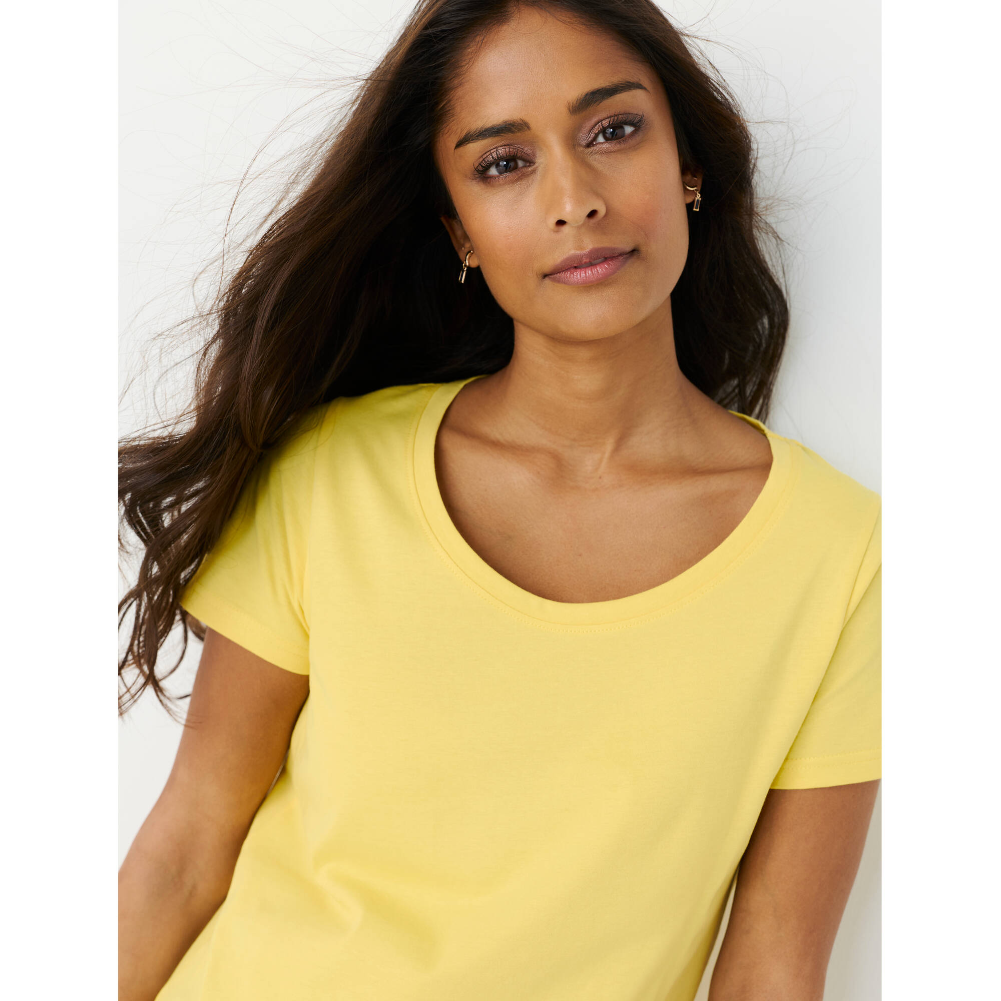 T-shirt col rond manches courtes uni coton