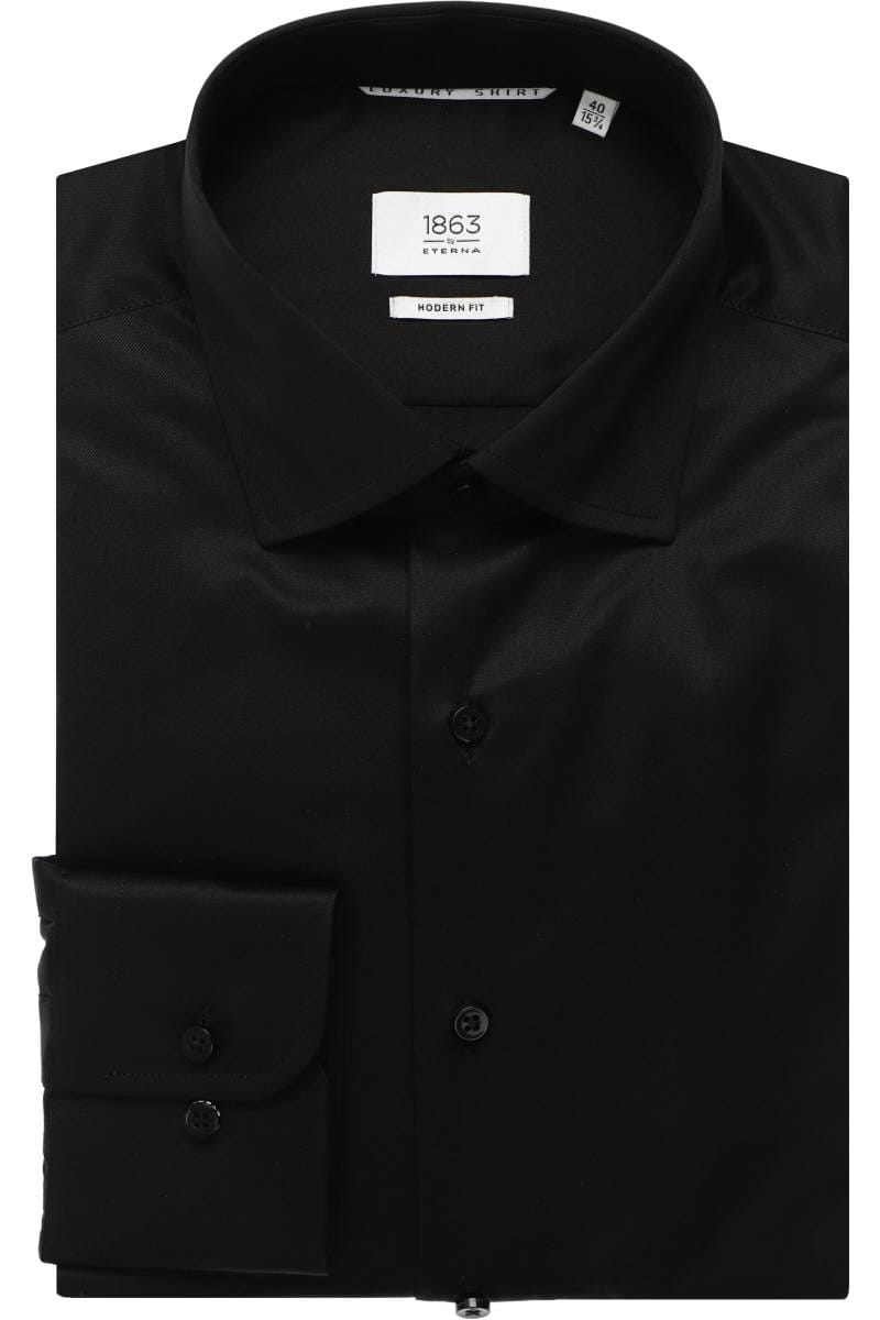 ETERNA 1863 Modern Fit Hemd schwarz, Einfarbig