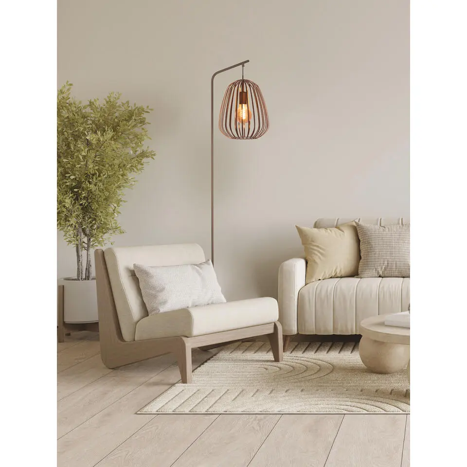 EGLO Espinal Vloerlamp - E27 - H 170 cm - Brons - Staal