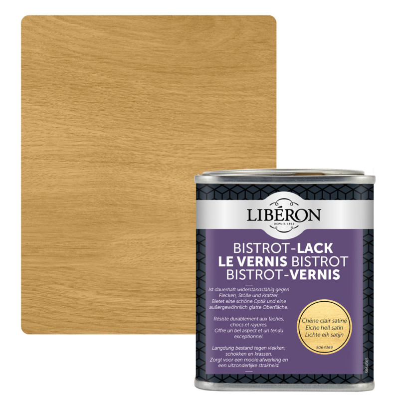 Vernis pour meubles Bistrot chêne clair satiné 0,25 L LIBERON
