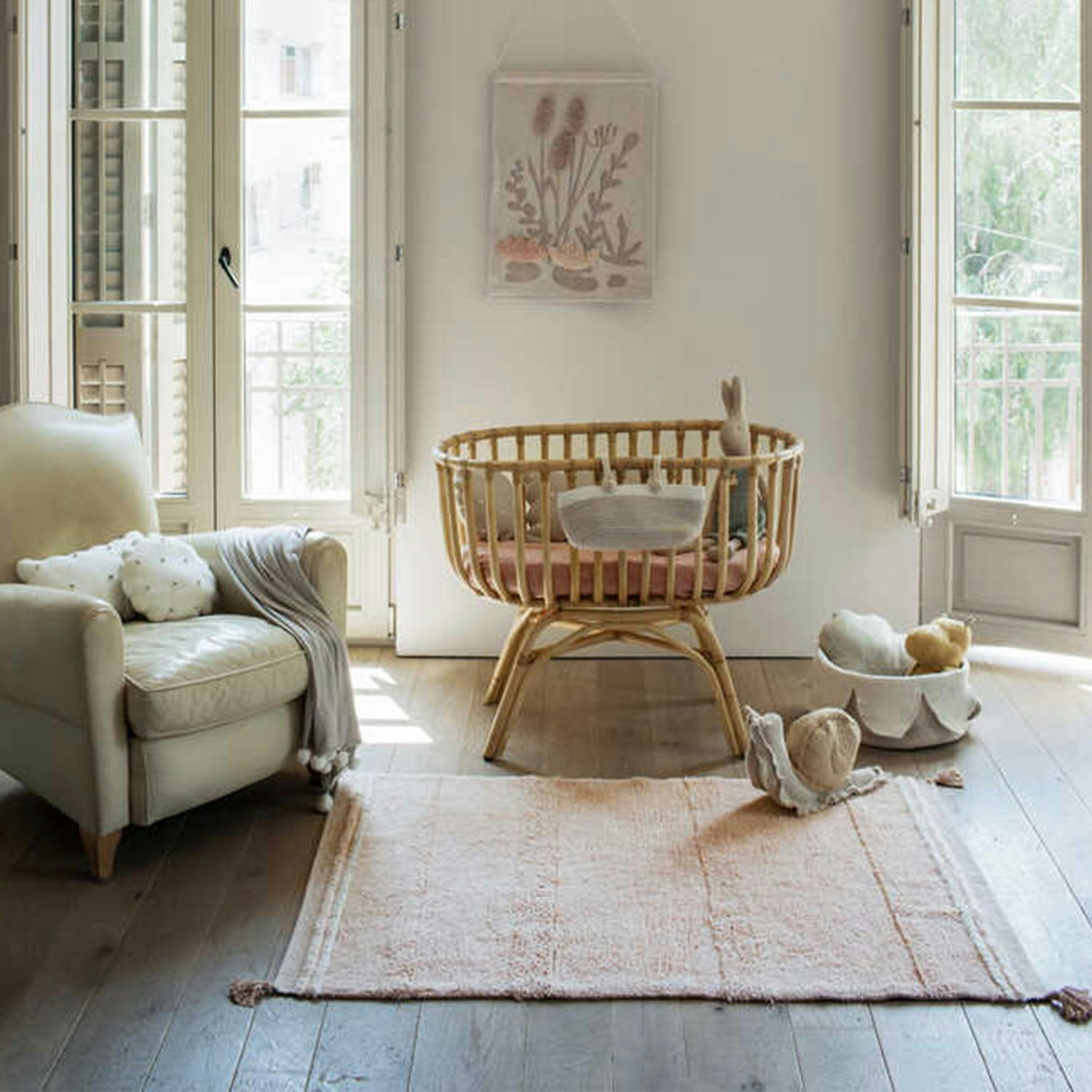 FANTASY GARDEN - Tapis lavable 140x200 rose