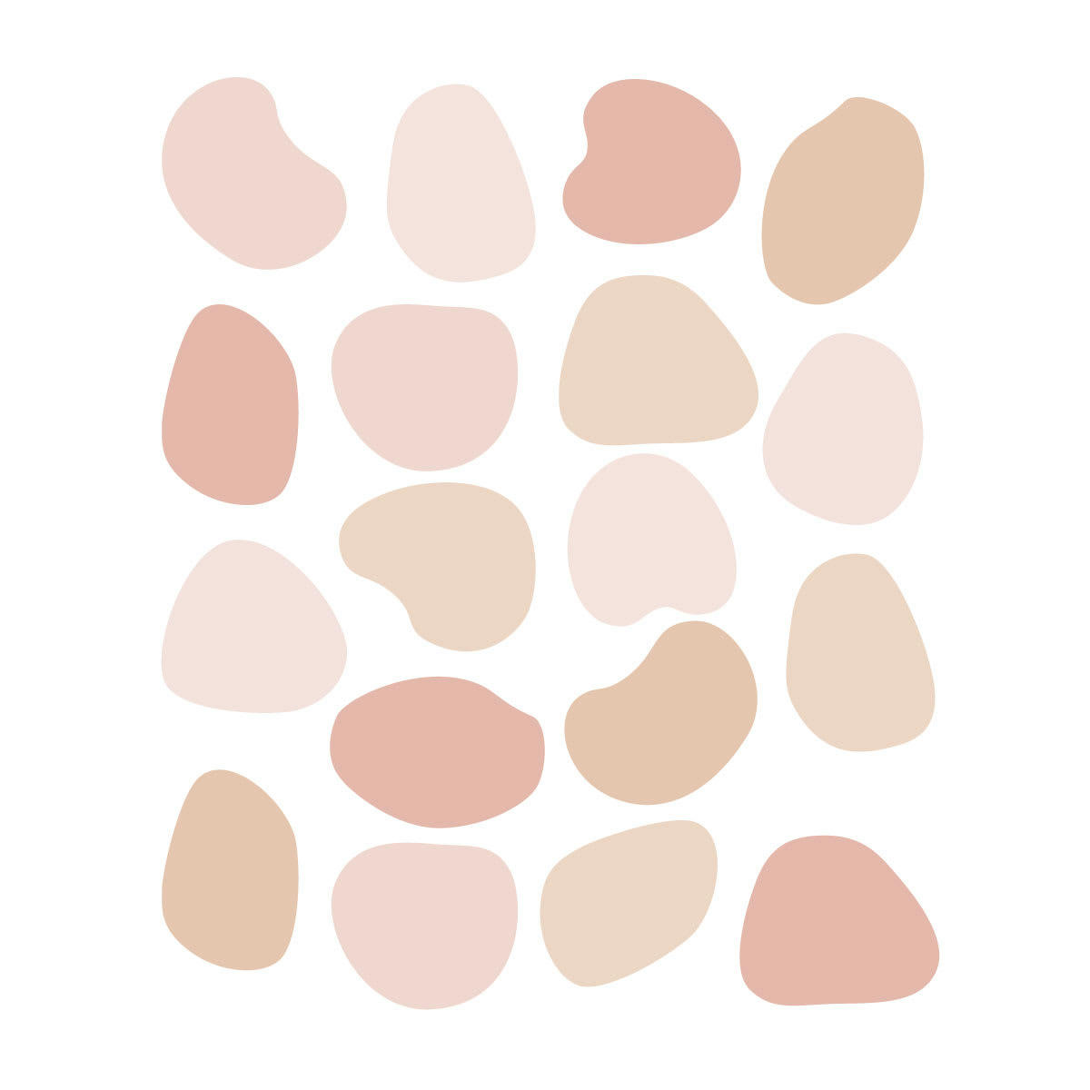 PEBBLES - Stickers mureaux en vinyle cailloux rose et beige