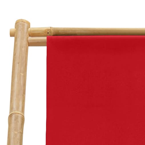 NNEVL Deck Chair Bamboo and Canvas Red